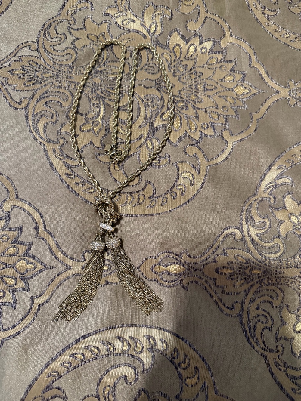 24” Long Elegant Gold Tassel Pendant Necklace - Women's Jewelry - Picture 2 of 3